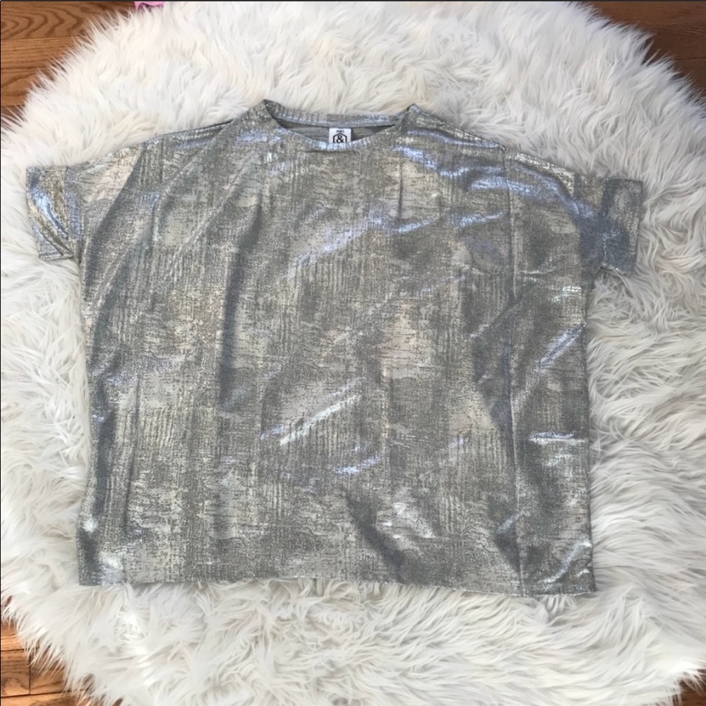 Agnes & Dora Boxy Tee Silver Metallic